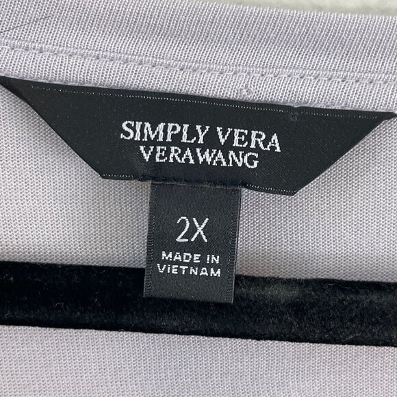 NEW Simply Vera Vera Wang Womens Plus 2X Embellished Long Sleeve Tunic Top - Picture 3 of 11